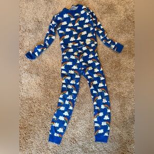 Hanna Andersson Blue Rainbow Cloud Pajama Set